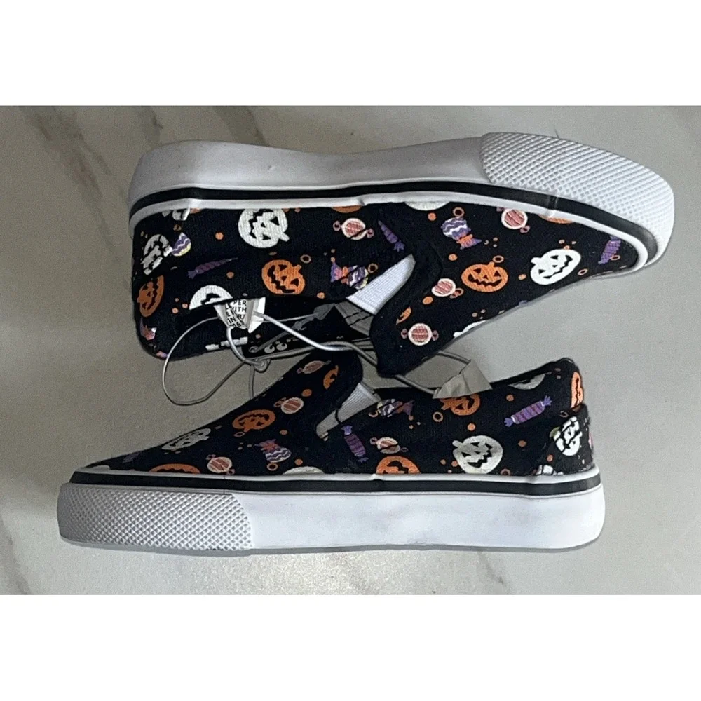 Tommy Bahama Toddler 6 Slip-On Shoes‎ Pumpkins Halloween Glow in the Dark Canvas